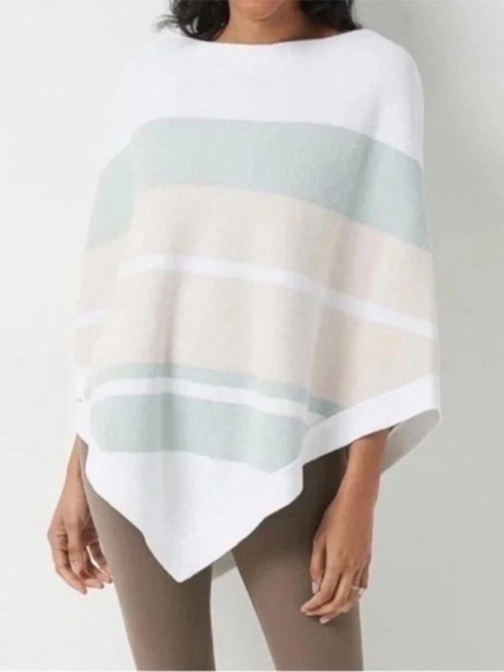 Barefoot Dreams Ocean Breeze Poncho  Cozy Chic Ultra Lite Cream Seafoam NEW